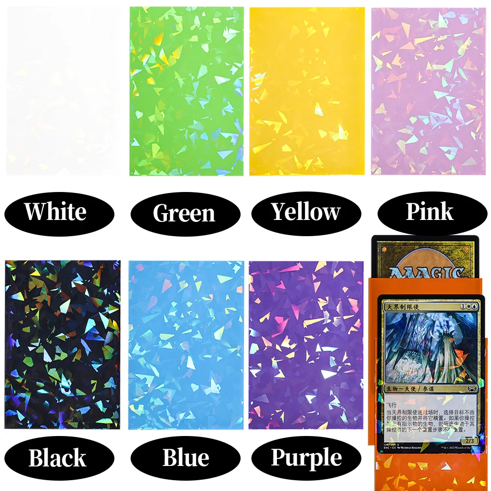 60Pcs/pack 66*91mm Holographic Photocards Protector Cards Sleeves Transparent Card Pkm Film Idol Photo Sleeve Gifts Packaging
