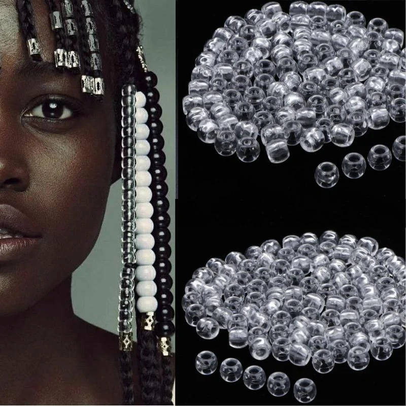 

100Pcs/Set 12mm Acrylic Hair Beads Big Hole Dreadlock Beads for Jumbo Braid Dreadlock Hair Accessories