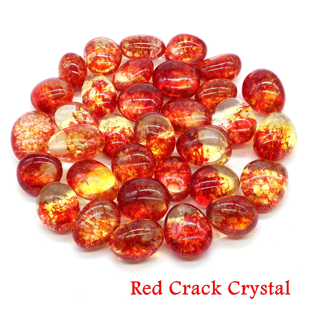 Natural Red Crack Crystal Tumbled Stones Lots Wholesale Bulk Gravel  Mineral Healing Crystals Gemstone Tank Specimen Home Decor