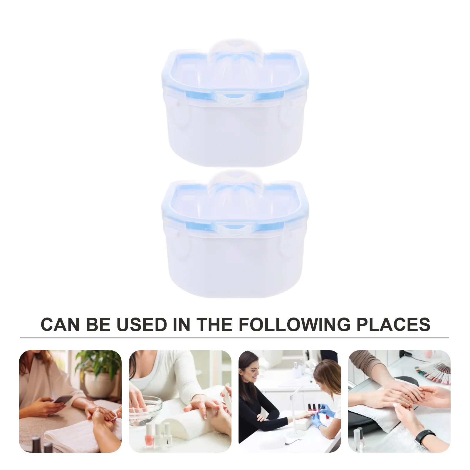 2 個マニキュアソーカーボウル耐久性のある滑らかな表面マニキュア除去ハンドソークトレイネイルアートツールプロのサロン家庭用