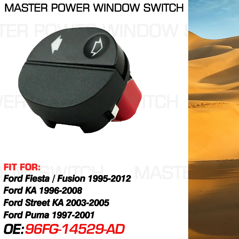 Power Master Window Switch 96FG-14529-AD 7 Pins For Ford Fiesta Fusion 1995-2012 Ford KA 1996-2008 Ford Puma 1997-2001