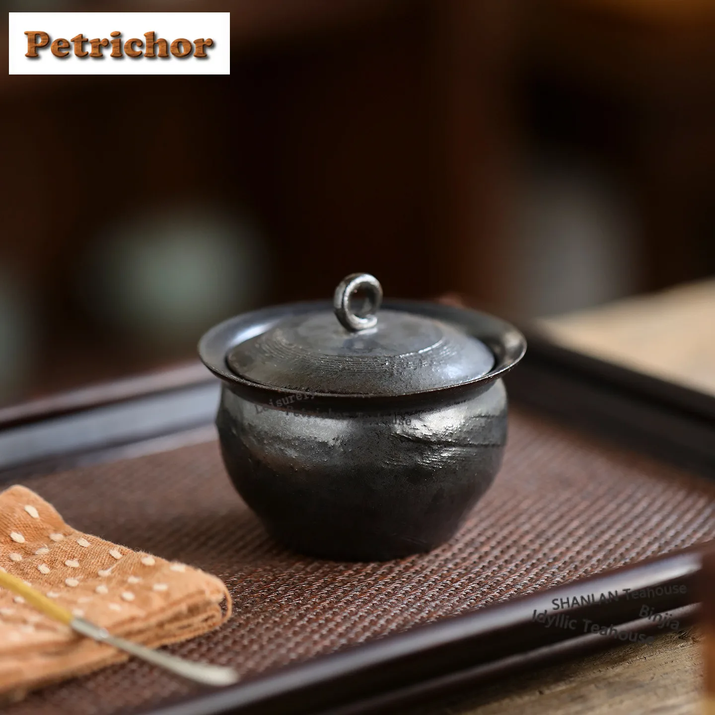 

90ml Black Gold Glaze Silver Ring Gaiwan Japanese Tea Tureen Tea Bowl with Lid Kit Tea Maker Cover Bowl Tea Services Decoration