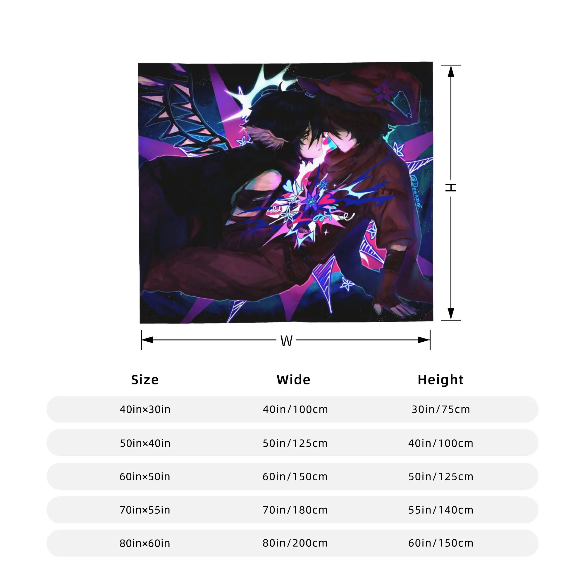 Azuretime أنيمي بطانيات محبوكة المخملية Azure وقتين بطانية رمي فائقة النعومة لسيارة أريكة الأريكة غرفة نوم لحاف #2