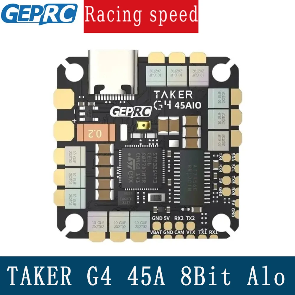 

New GEPRC TAKER G4 45A 8Bit AIO G473 Flight Controller 45A ESC 2-6S FPV Freestyle