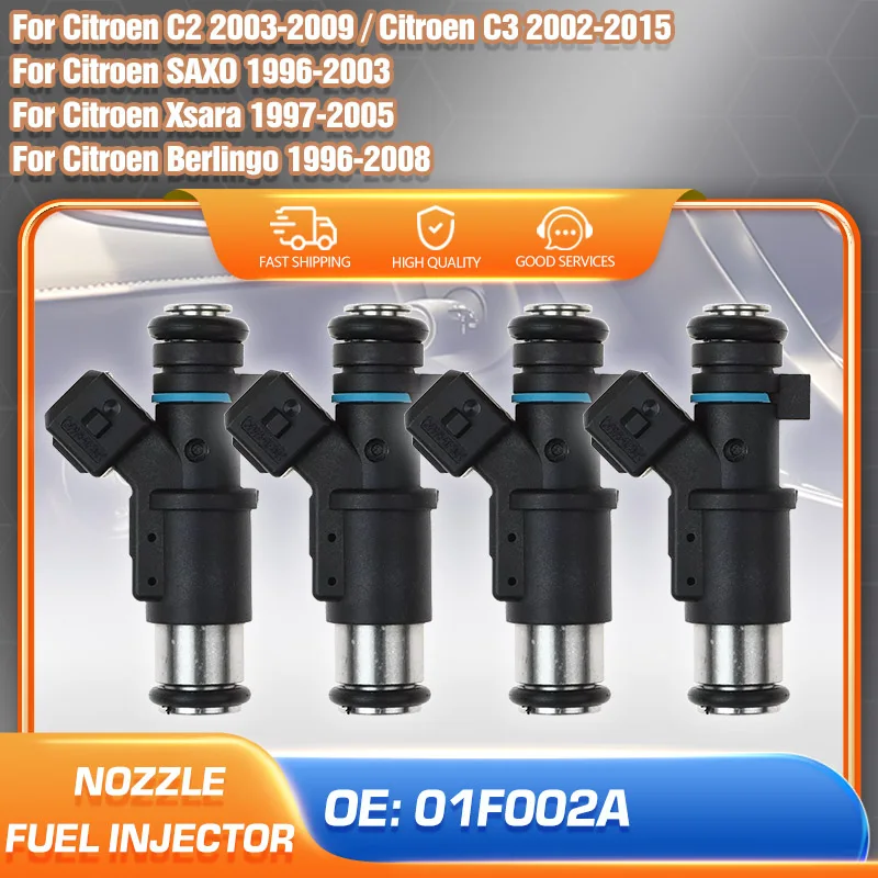 

Set of 4pcs Fuel Injectors Nozzle Kit For Citroen Berlingo SAXO Xsara Citroen C2 C3 Car Accessories 01F002A 0280156357 348001