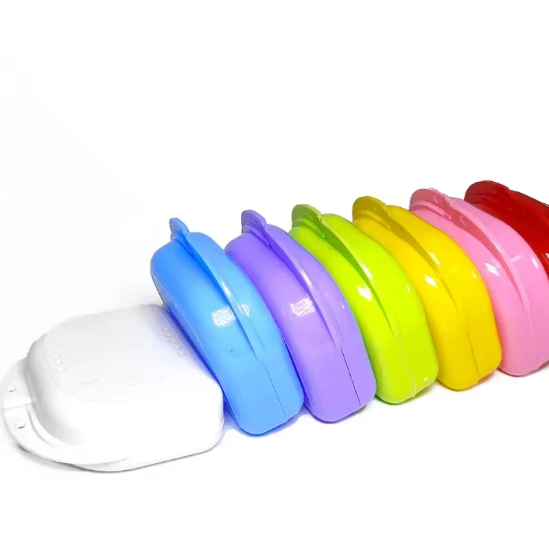 20pcs/pack Denture Tray Box Dental Orthodontic Retainer Box Case Plastic Teeth Container Denture Box False Teeth Protective Case