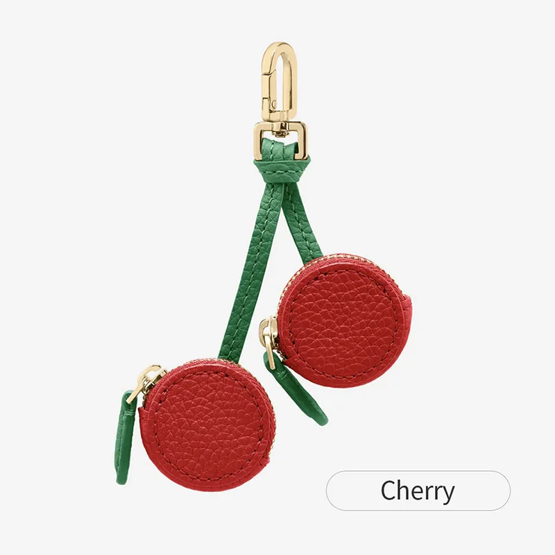 

Creative Exquisite Cherry Bag Pendants New Cute Mini Fruit Keychain Sweet Versatile Coin Bag High-quality Pu Leather Accessories