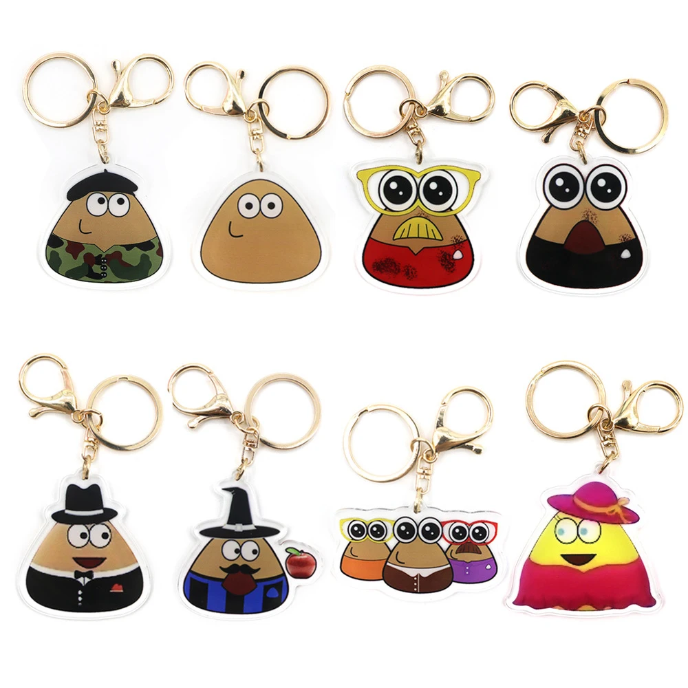 

6CM My Pet Alien Pou Plus Keychain Play Peripheral Bag Hanging Accessories Bag Pendant Key Clip Gift