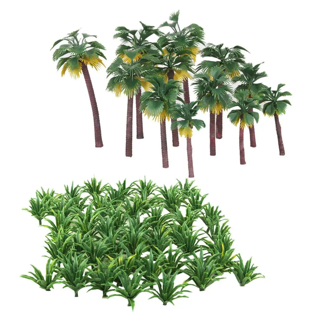 1:200 1:100 Scale Miniature Sword Grass & Palm Tree Model Layout Accessory