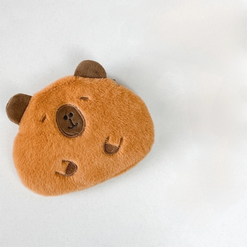Fashion Cartoon Capybara Coin Purse Plush Stuffed Soft Plush Doll Keychain Toys Small Wallet Guinea Pig Bag Pendant Bag Hanging