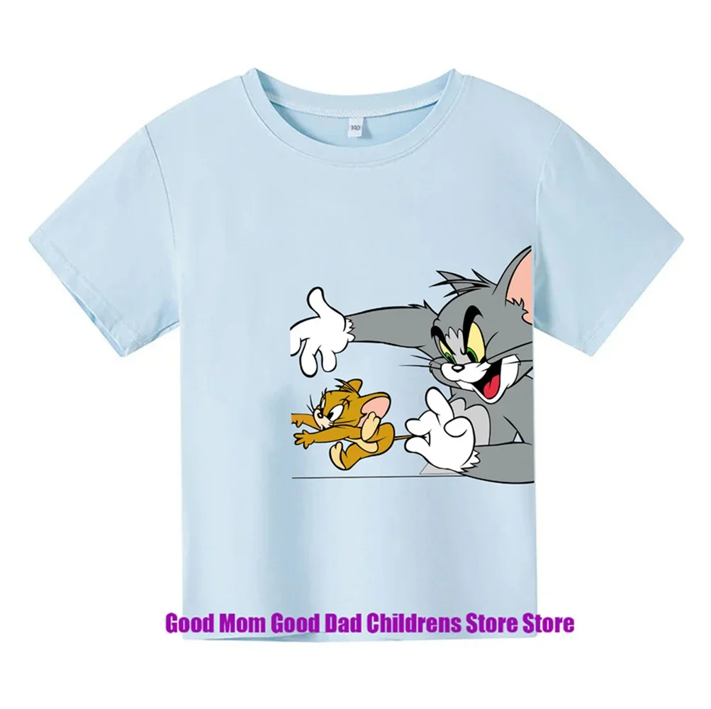 Disney-Cat and Mouse Tom and Jerry Cartoon Anime Casual Sportswear, Loose, Comfortable, and Good-Looking T-shirts for Children