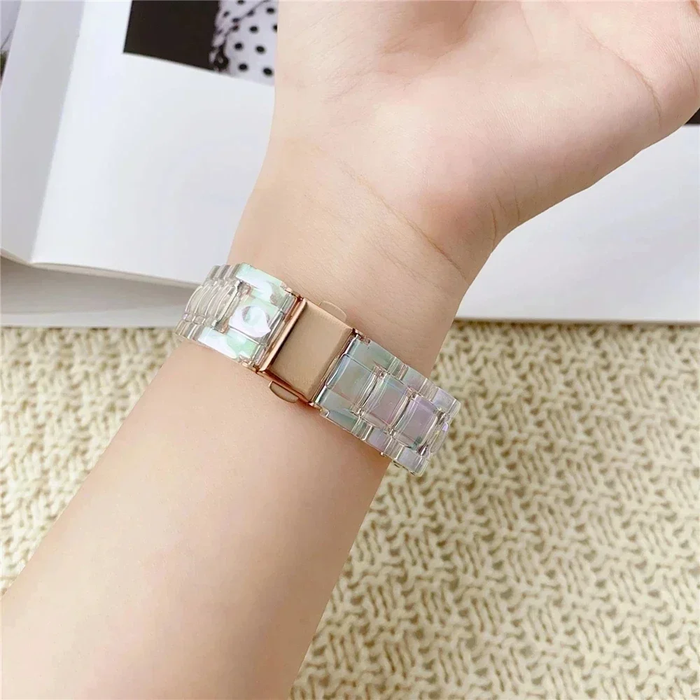 20 مللي متر 22 مللي متر حزام شفاف لساعة سامسونج جالاكسي 7 6 5 4 كلاسيكي 40/44/42/46 مللي متر سليم 5 برو حزام ليزر مبهر ساعة نشط 2