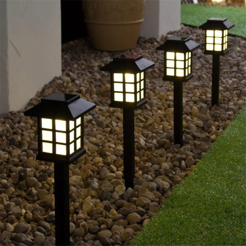 5 Pcs Floor Lamp Outdoor Solar Path Lights Pathway Garden Backyard Walkway for Rainproof Lighting Powered
