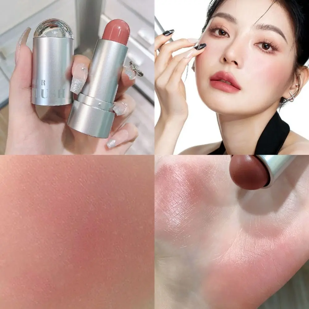 Natural Blush Stick 4 Colors Brighten Waterproof Facial Blush Rouge Matte Long Lasting Facial Contour Stick Cheek