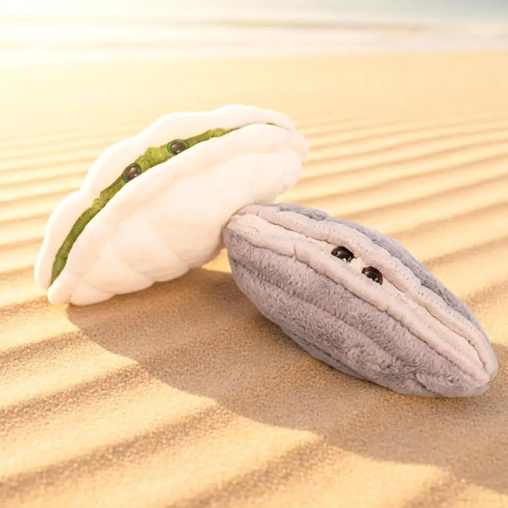 18/30cm Cute Big-eyed Conch Shell Ocean Animal Plush Toy Soft Stuffed Doll Bedroom Decor Ornament Kids Birthday Gift Boys Girls