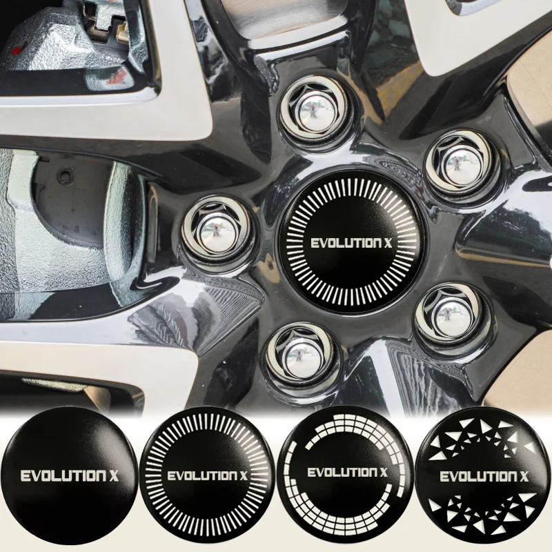 4pcs 56/60/65mm Car Wheel Center Stickers for Mitsubishi Evolution X Logo ASX Pajero Ralliart Lancer EX Mirage Montero L200