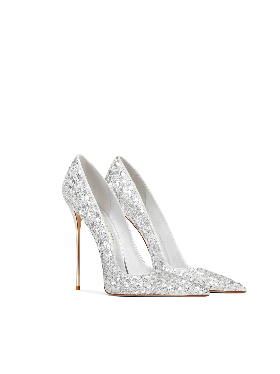 Silver Sequined High Heels Women's Pointed Heels 2025 Spring New Models