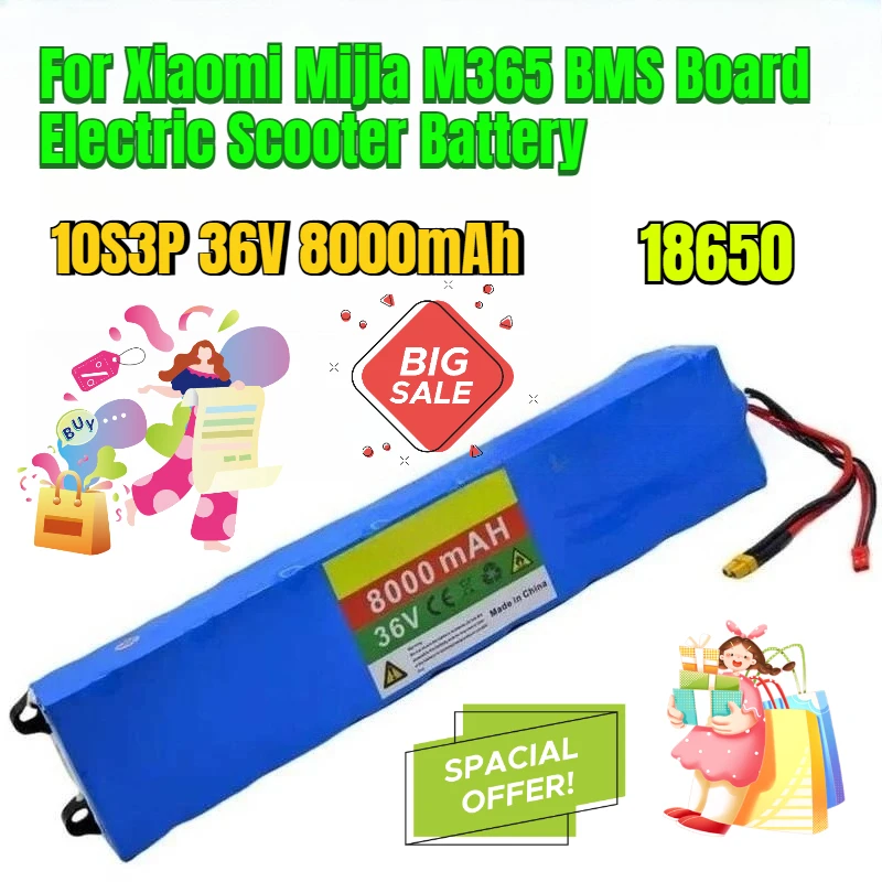 

10S3P 36V 8000mAh for Xiaomi Mijia M365 BMS Board Electric Scooter Battery