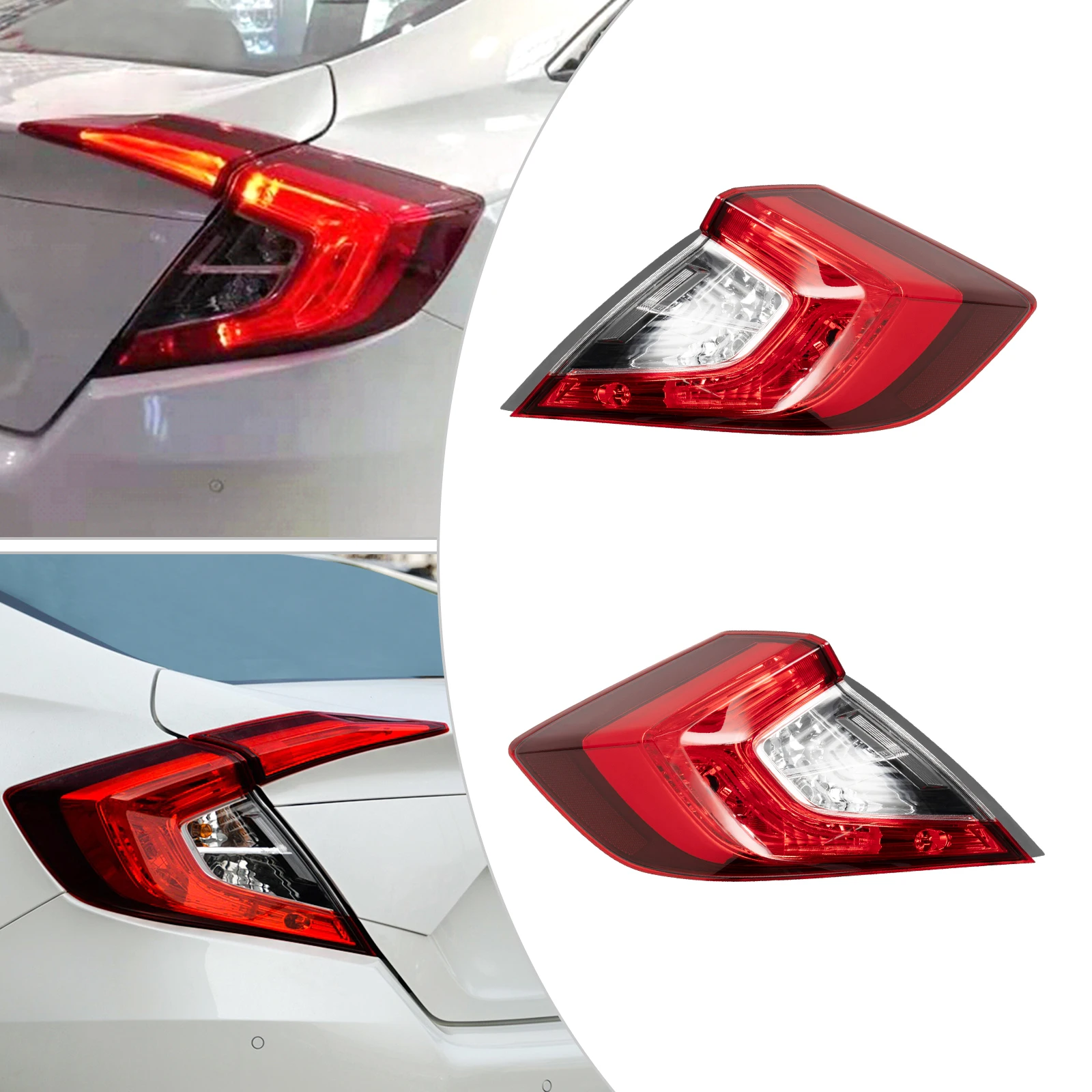 Right / Left Rear Tail Light Outer Tail Lamps For 2016-2020 Honda Civic Sedan 4 Door