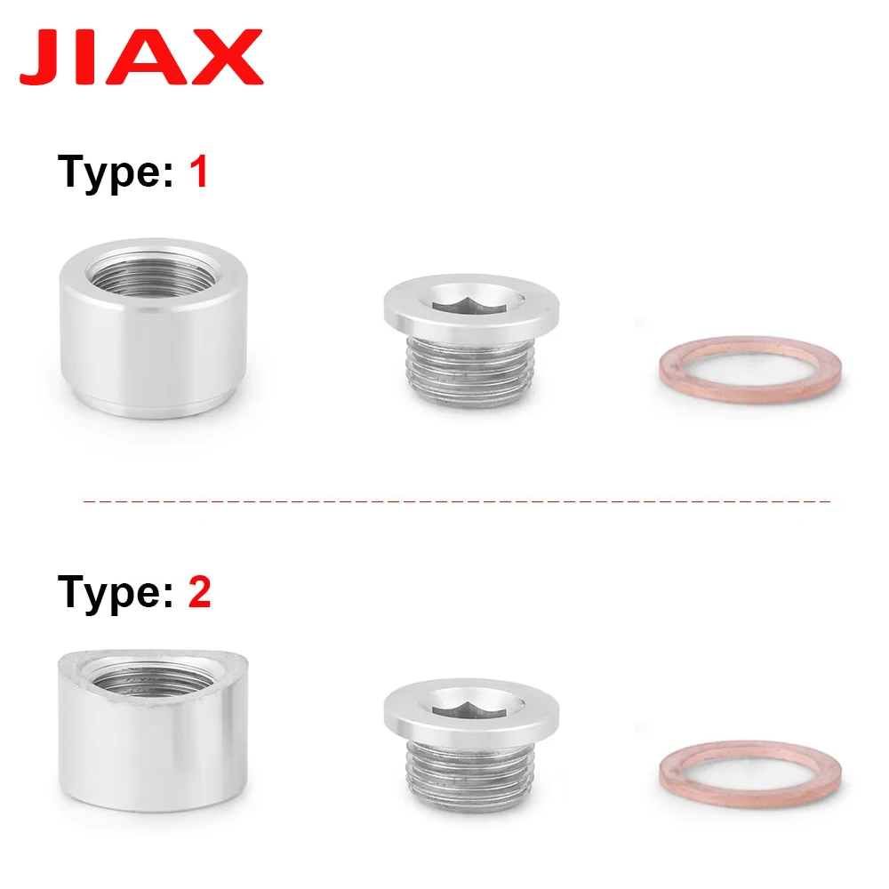 Stainless Steel M18x1.5 Thread O2 Sensor Bung Weld In Exhaust Oxygen Mounting Adapter with Copper Plug