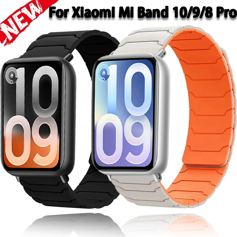 Magnetisches Silikonarmband für Xiaomi Mi Band 10 Pro/9 Pro/8 Pro Sportarmband für Redmi Watch 6/5/4 Band Zubehör