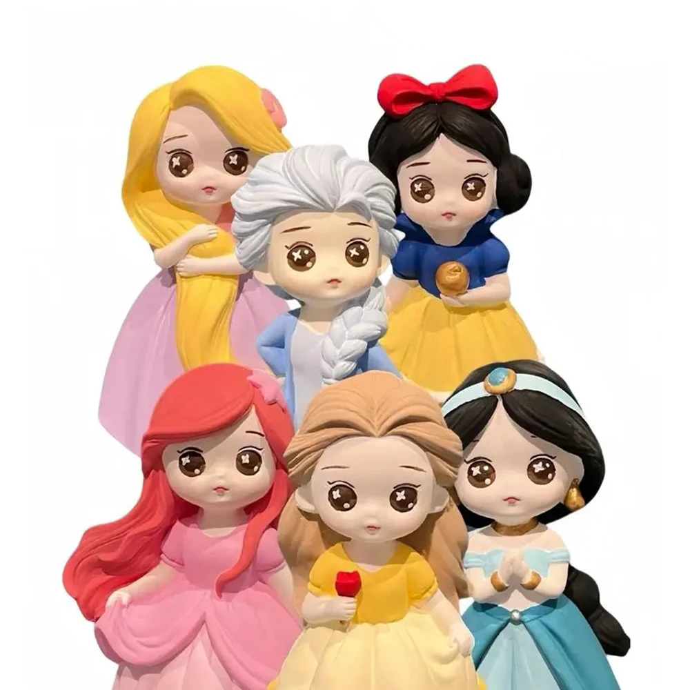 Disney Princess Painted Doll Pure White Vinyl Painted Doll Cartoon Stone Crafts DIY Handmade Concentration Exercise Graffiti Toy