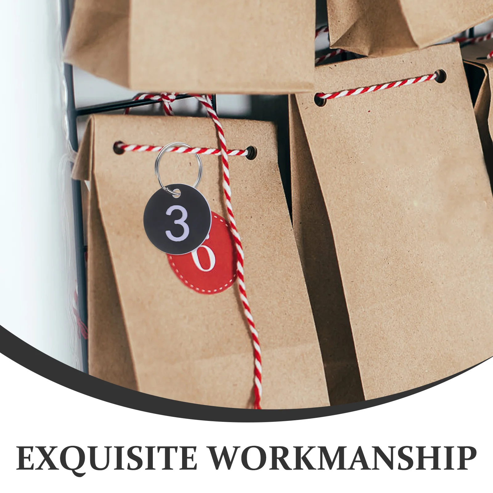 

50Sets Acrylic Round Number Tags Portable Hanging Number Tags with Rings for Marking Queuing Identification in Kindergarten