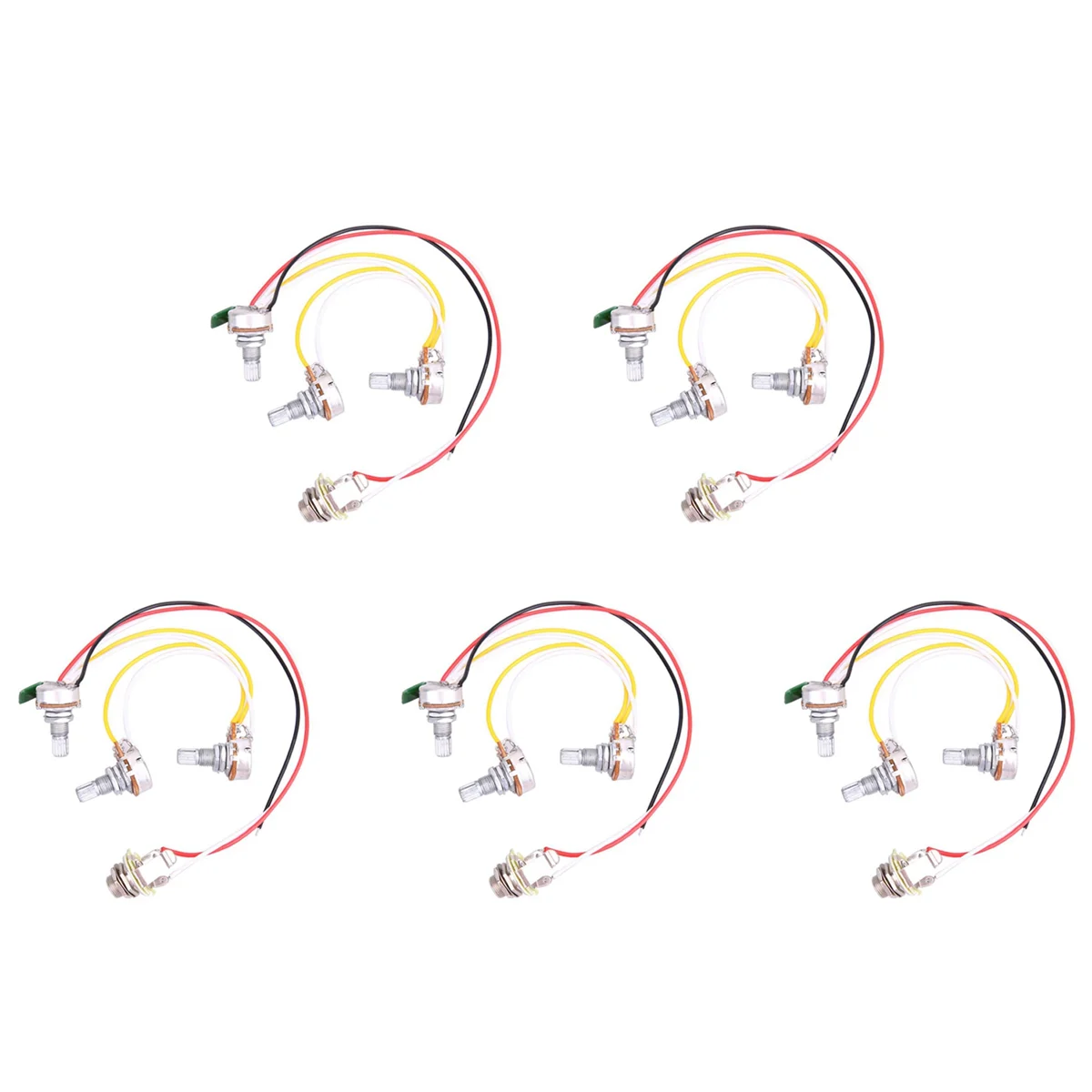 ABMO 5 Set of Bass Guitar Wiring Harness-Prewired with 3-500k Pots