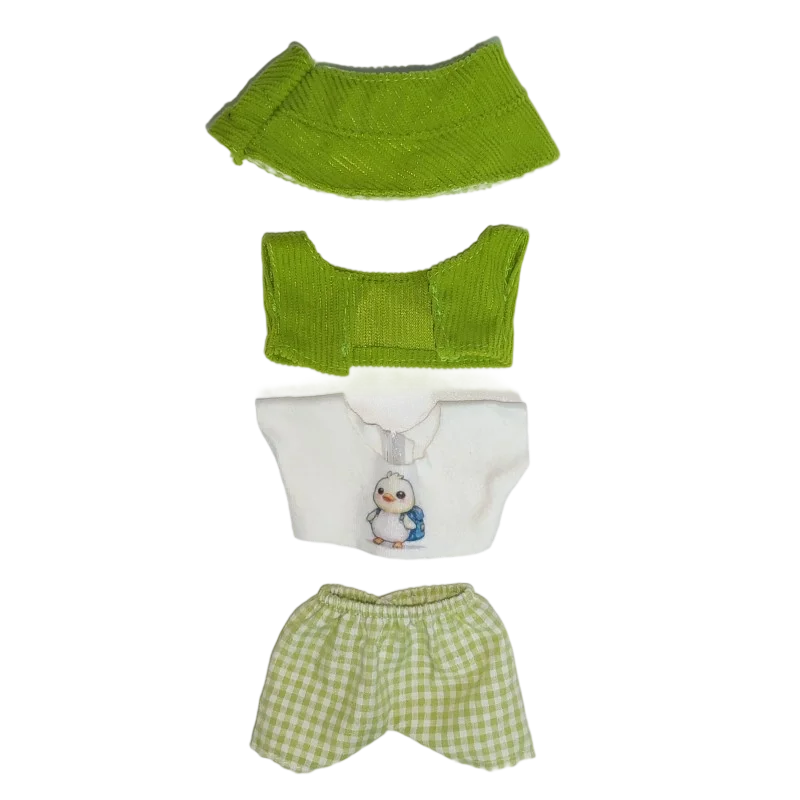 

For 17cm Mickey Mini Costume Suitable Toy V3 for Labubu Clothes Korean Kpop Idol Pink Bright Silk Bow Birthday Gift waist bag