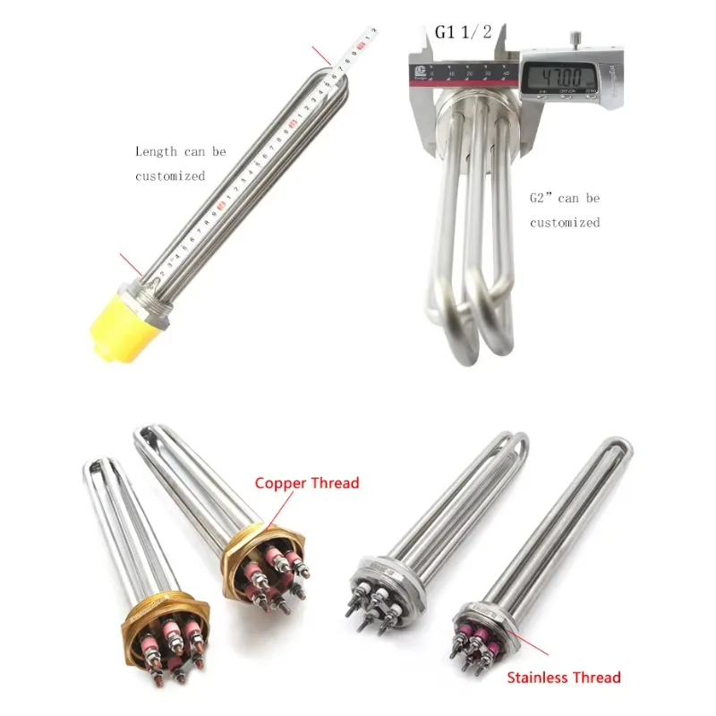 220v 3000w Ss304 Resistance Waterproof Water Electric Immersion Heater for Liquid