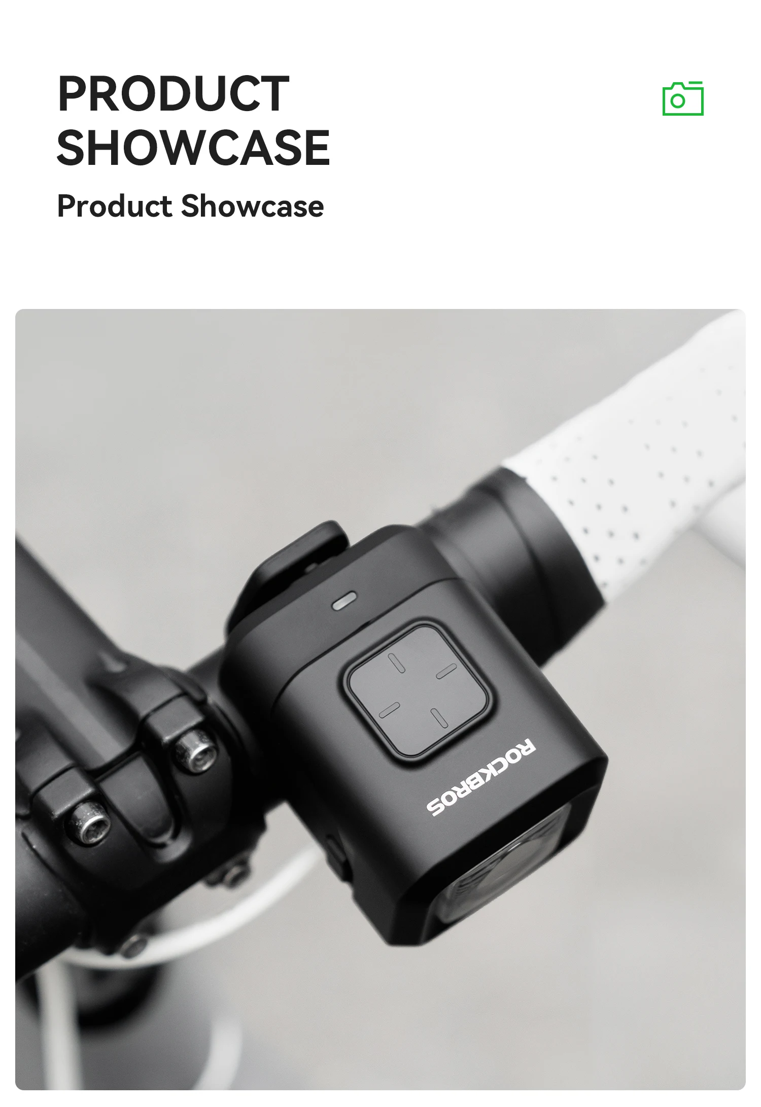 ROCKBROS Bike Horn Light IPX6 Rainproof Type-C Charging 2300mAh Headlight Illuminate Warn Two-in-One Electronic Horn Front Light