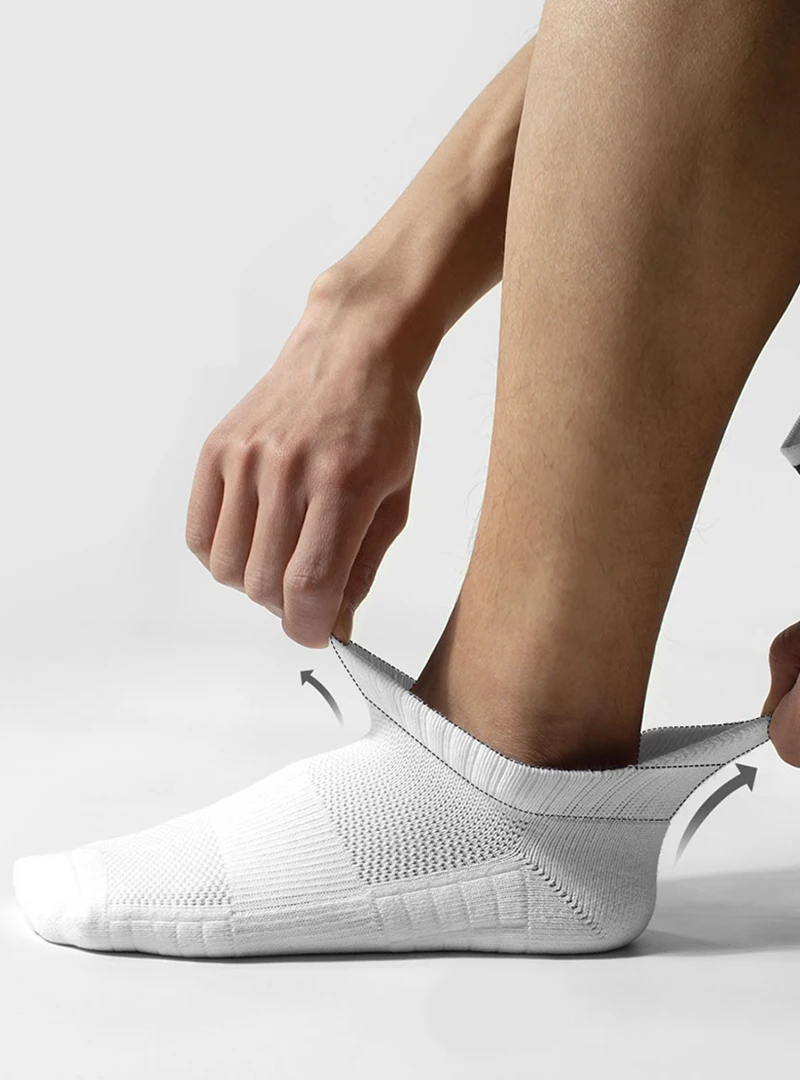 5 Pairs Men Sport Ankle Socks Professional Thick Cushion Comfort Breathable Fitness Compression Running Low Cut Tab  Sock