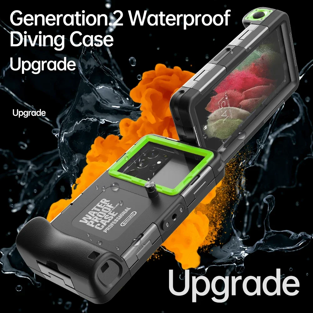 2 Generation Underwater Diving Box For Samsung S23 S24 Ultra A34 Diving 15M Depth Waterproof Case For iPhone 15 14 For Xiaomi 13