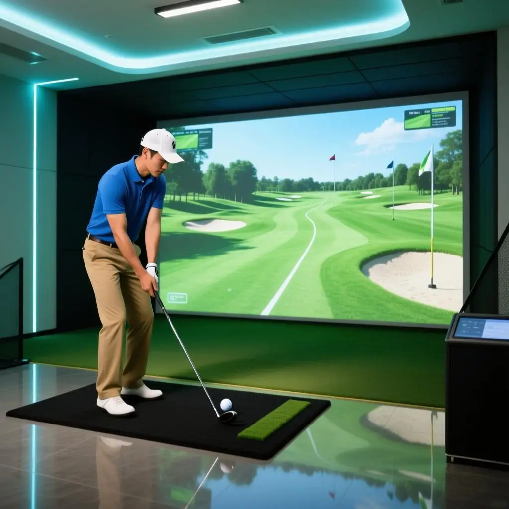 High Quality Interactive Projector Games Chinese AR Golf Simulation Indoor Driving Range System