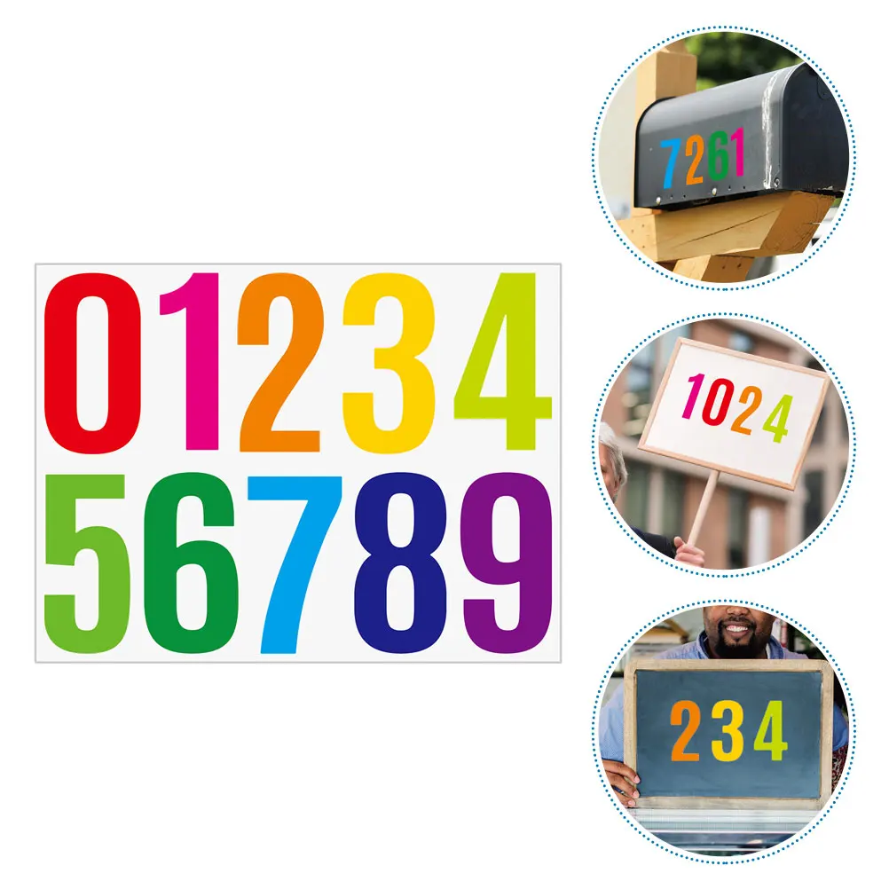 

12pcs Large Clear Number Adhesive Trash Can Mailbox Decals Black Easy Remove Diy Sticker For Bins Address Racing Stickers Diy