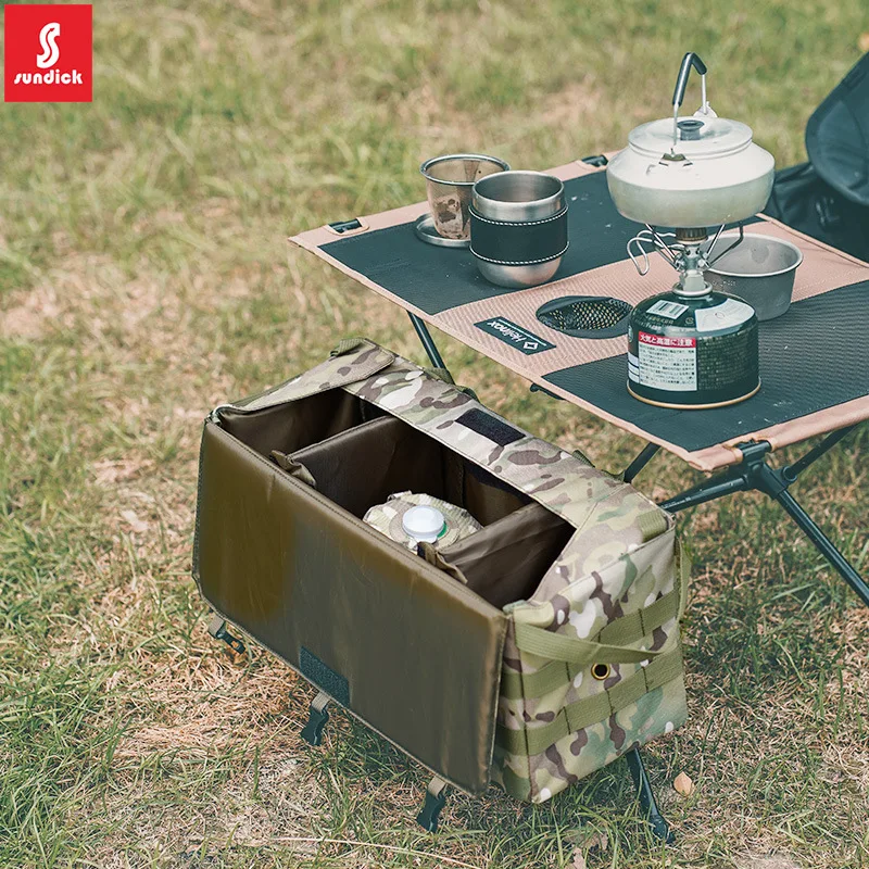 Sundick outdoor camping miscellaneous sorting portable storage bag tactical table chair side storage box waterproof