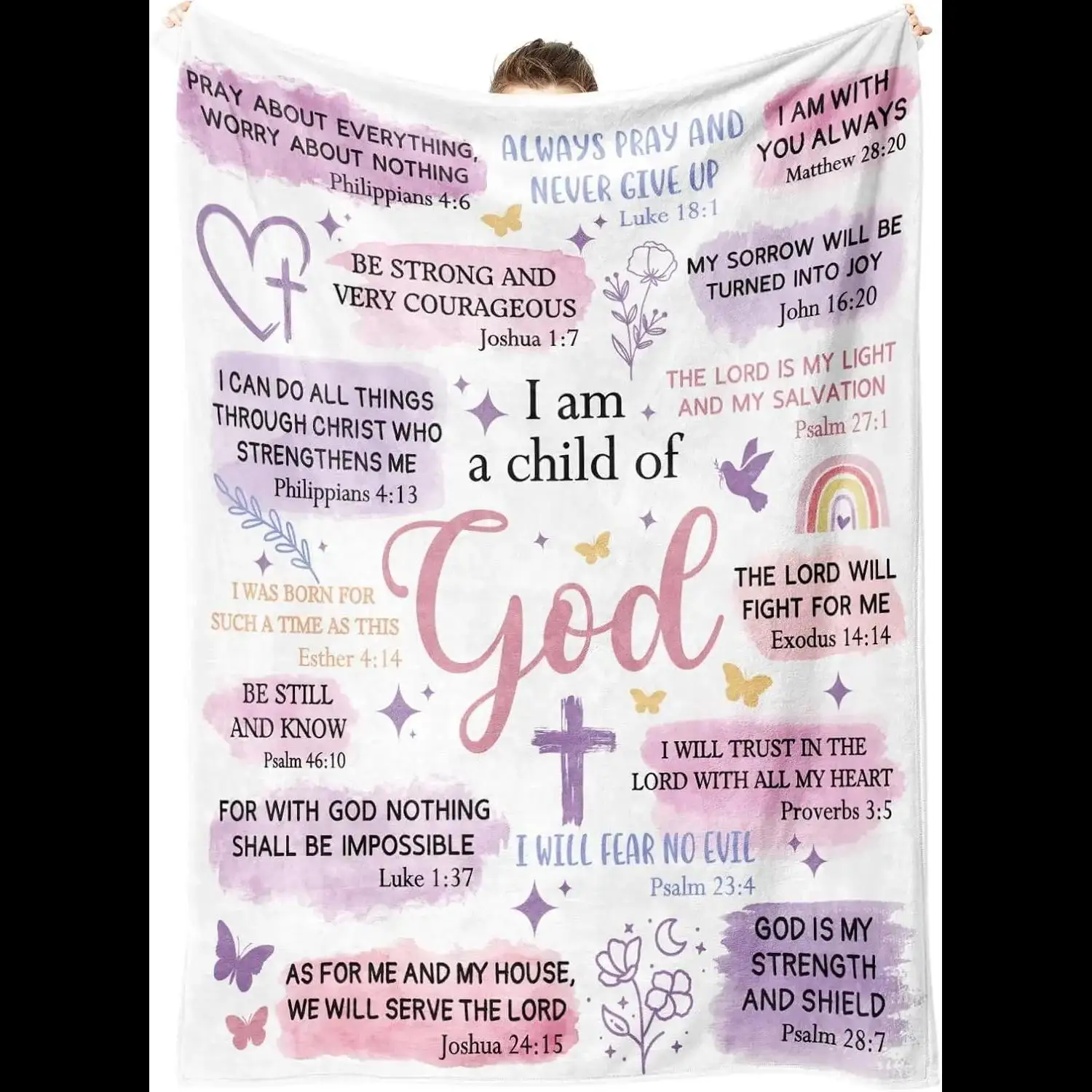 Regalo de Bautismo para Niñas y Mujeres, Manta con la Frase 'Soy una Niña de Dios', Regalo de Bautizo y Comunión para Nieta o Madrina