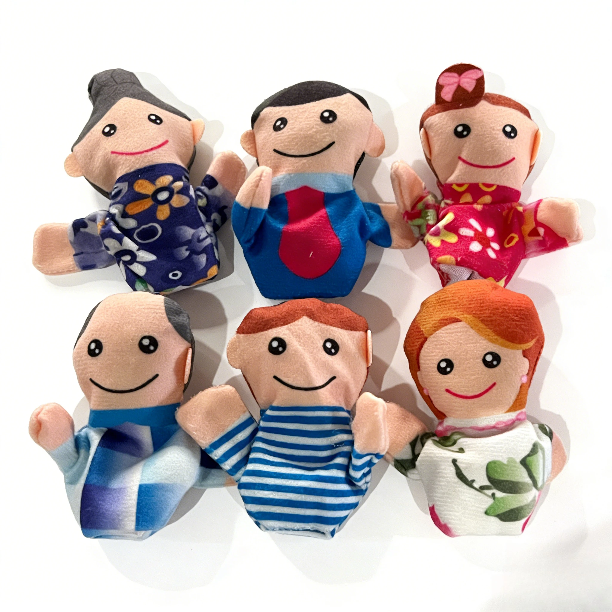10 pçs animais fantoches de dedo conjunto bebê boneca de pelúcia mão dos desenhos animados família fantoche porcos pano teatro brinquedos educativos para crianças