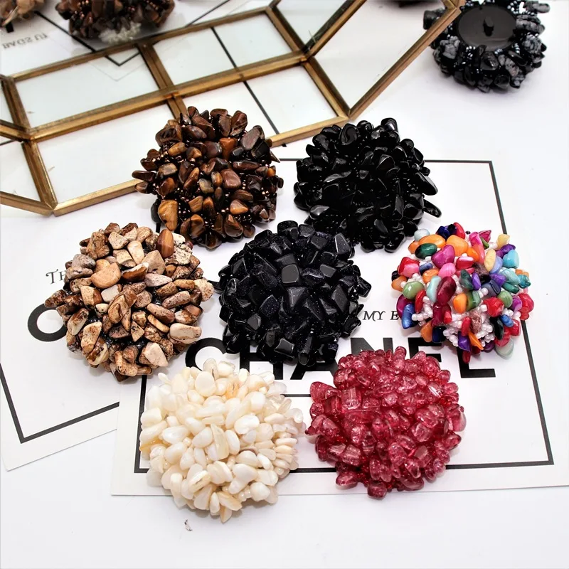 High Quality Natural Stone Buttons DIY Clothing Shoes and Hats Decoration Accessories 1pcs/bag