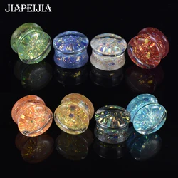 6-50mm Twinkling Paillette Ear Gauges Tunnels Plugs Stretchers Expander Acrylic Double Flared Flesh Tunnels Body Jewelry