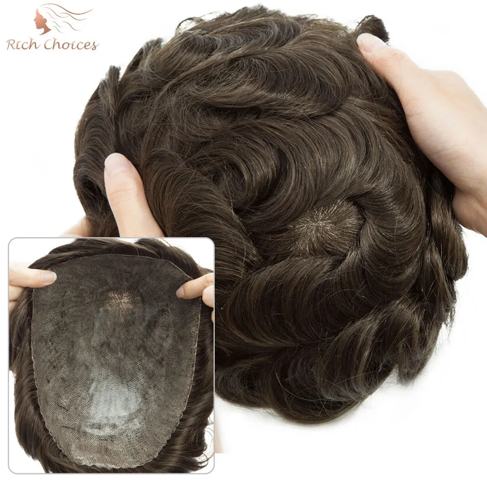 8X10 Thin Skin PU Natural Hair Men Toupee Human Hair Men Wig Replacement Systems Hair Piece Protesis Capilar Hombre Male Wig