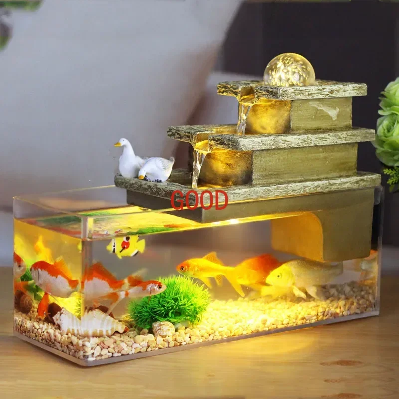 Fish Globe Sala de estar Pequeño Mini Escritorio Pasillo Anillo Rectangular