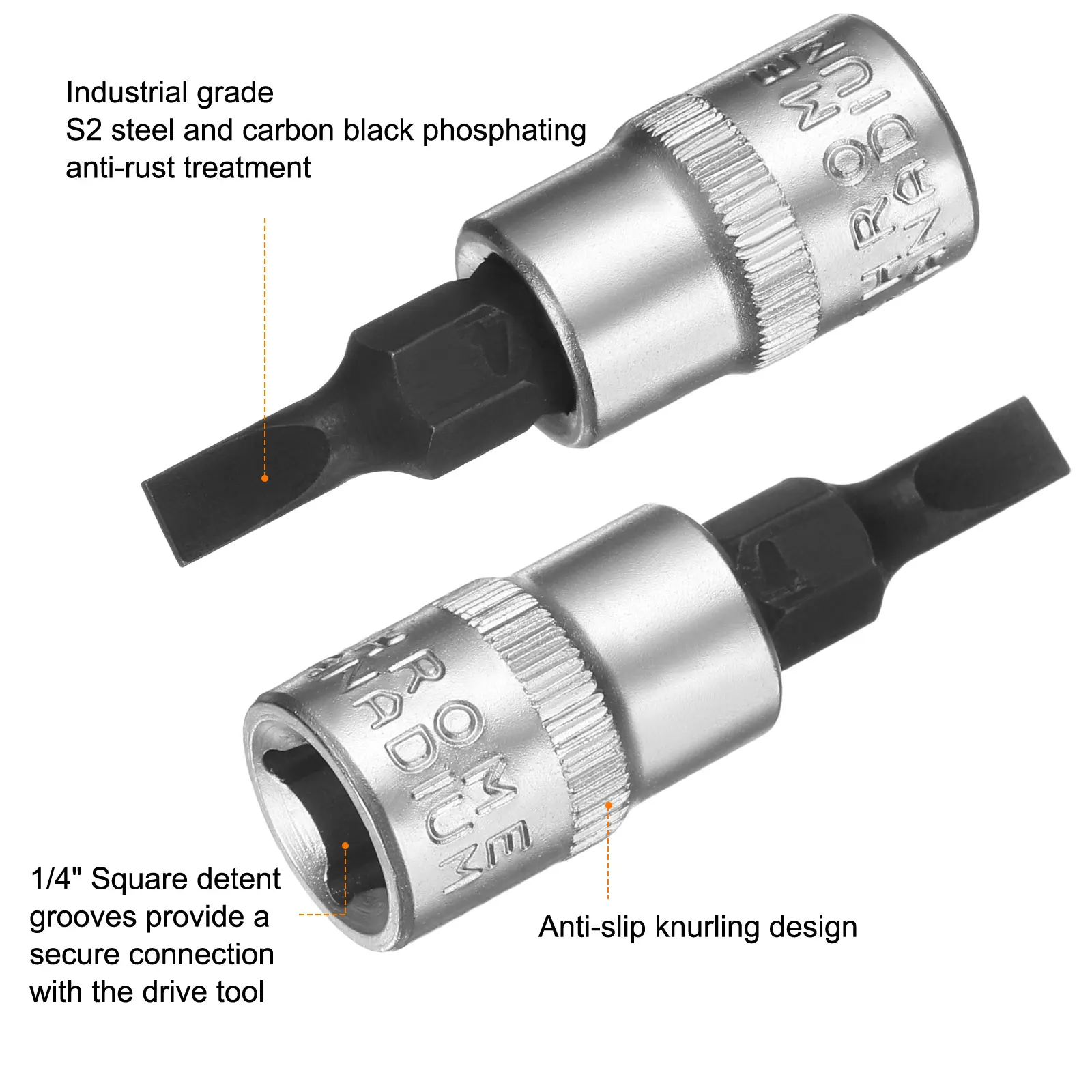 3 шт. FD4 FD5.5 FD7 шлицевая головка 1/4 "квадратный удлинитель ударная бита S2 стальная головка гаражные инструменты черный