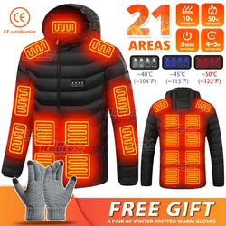 chaqueta calefactable hombre,chaleco calefactable hombre,Chaqueta eléctrica con calefacción USB para hombre y mujer, abrigo cálido para Moto, esquí y senderismo, 21 áreas, Invierno