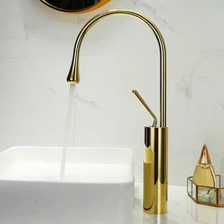 New Basin Faucet Single Lever 360 Rotation Spout Modern Brass Mixer Tap for Kitchen Bathroom Basin Water Sink Mixer Taps