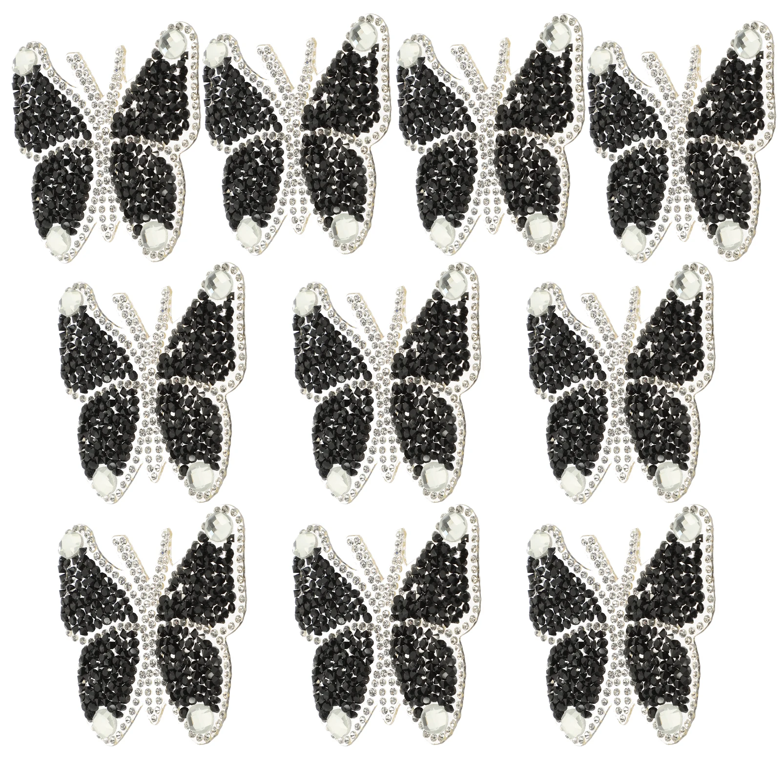 

10 Pcs Decoration Diamond Hot Auxiliary Materials Sew Patches for Clothing Decorate Fashion Clothes Embellishments Back Black