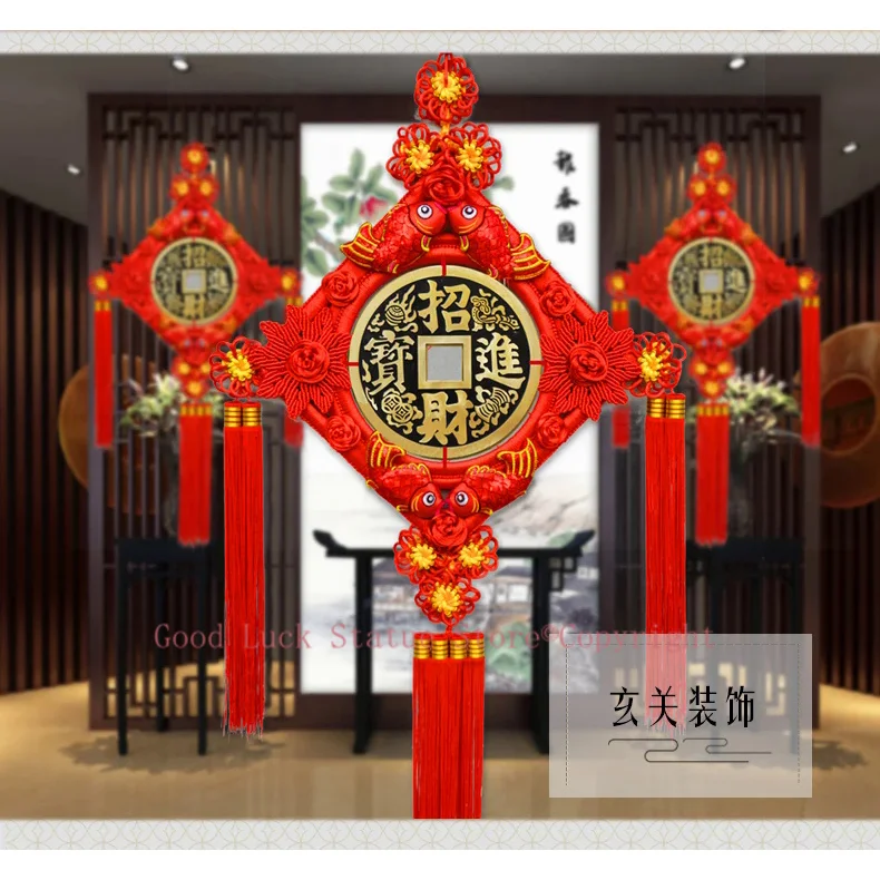 large # HOME Lobby hall WALL shop festival Decorations gift efficacious Money Drawing lucky Hand knitted FENG SHUI Chinese knot