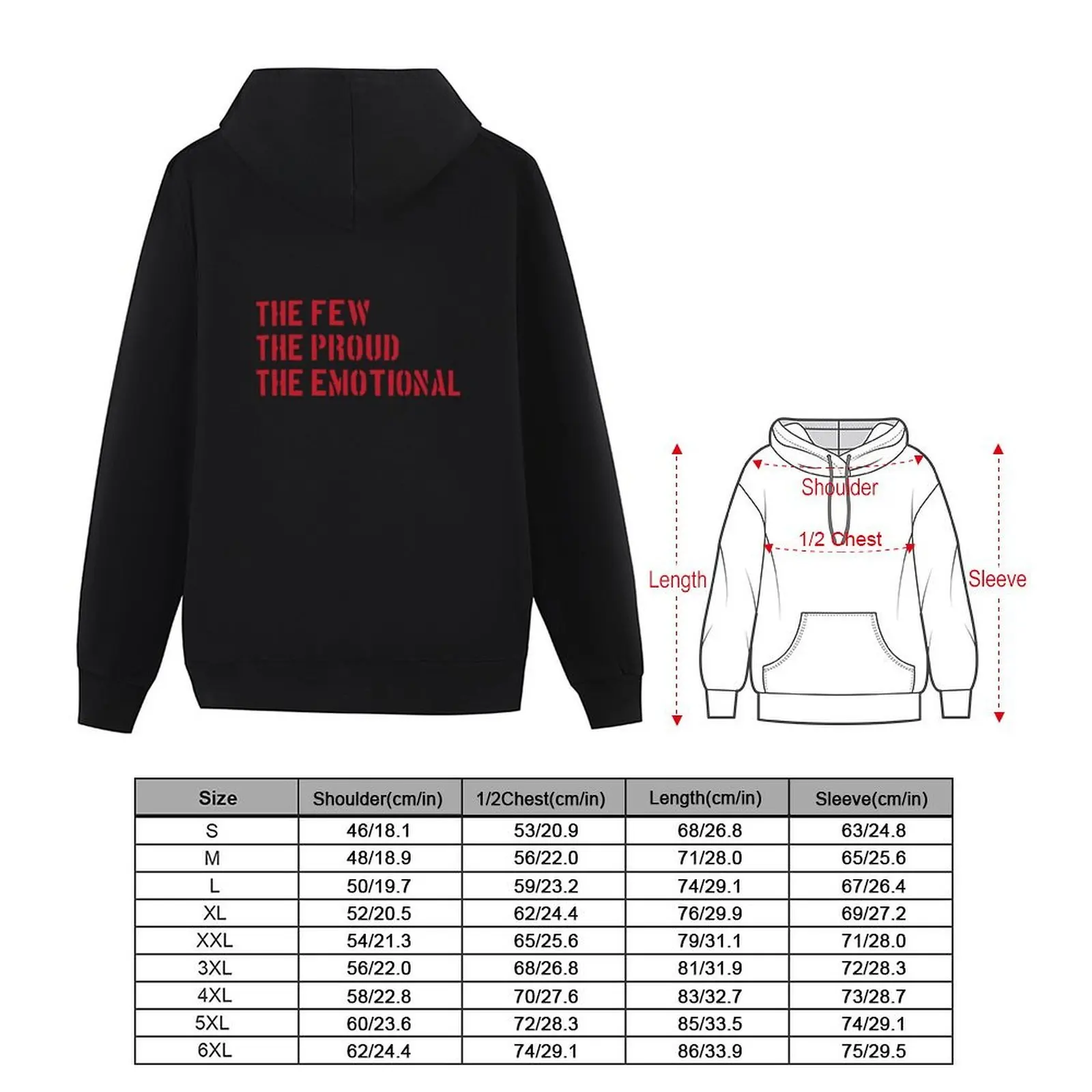 The Few, The Proud, The Emotional Hoodie Herrenbekleidung ästhetische Kleidung Herrenbekleidung Herren Herbstkleidung Hoodie Grafik