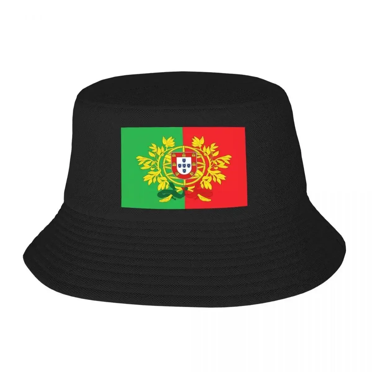 Custom Unisex Coat Of Arms Of Portugal Art Bucket Hat Beach Sun Portuguese Flag Summer Fishing Hats