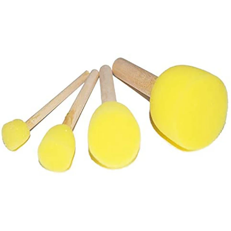 60 Pieces Of Round Paint Foam Sponge Brush Set Painting Tools, Brush Set, Suitable For Children Handicrafts